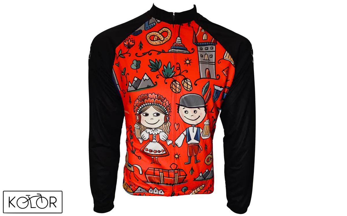 Unisex dres s dlouhým rukávem KOLOR Czech - červený