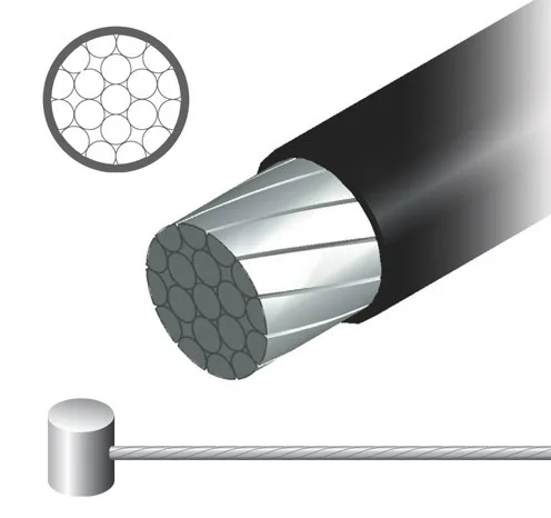 8009852-6; 1,5x1700 mm, ocelové lanko brzdové teflonové MTB