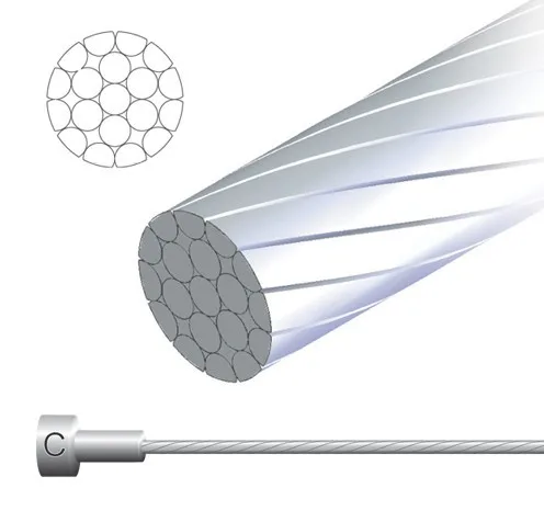 8009850-4; 1,5x1700 mm, ocelové lanko brzdové nerezové silniční, campagnolo