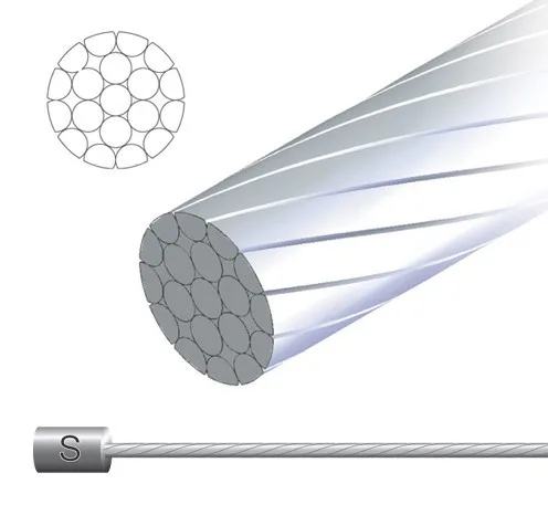 71SS4445 - 1,1x4445 mm, ocelové lanko řadicí nerezové