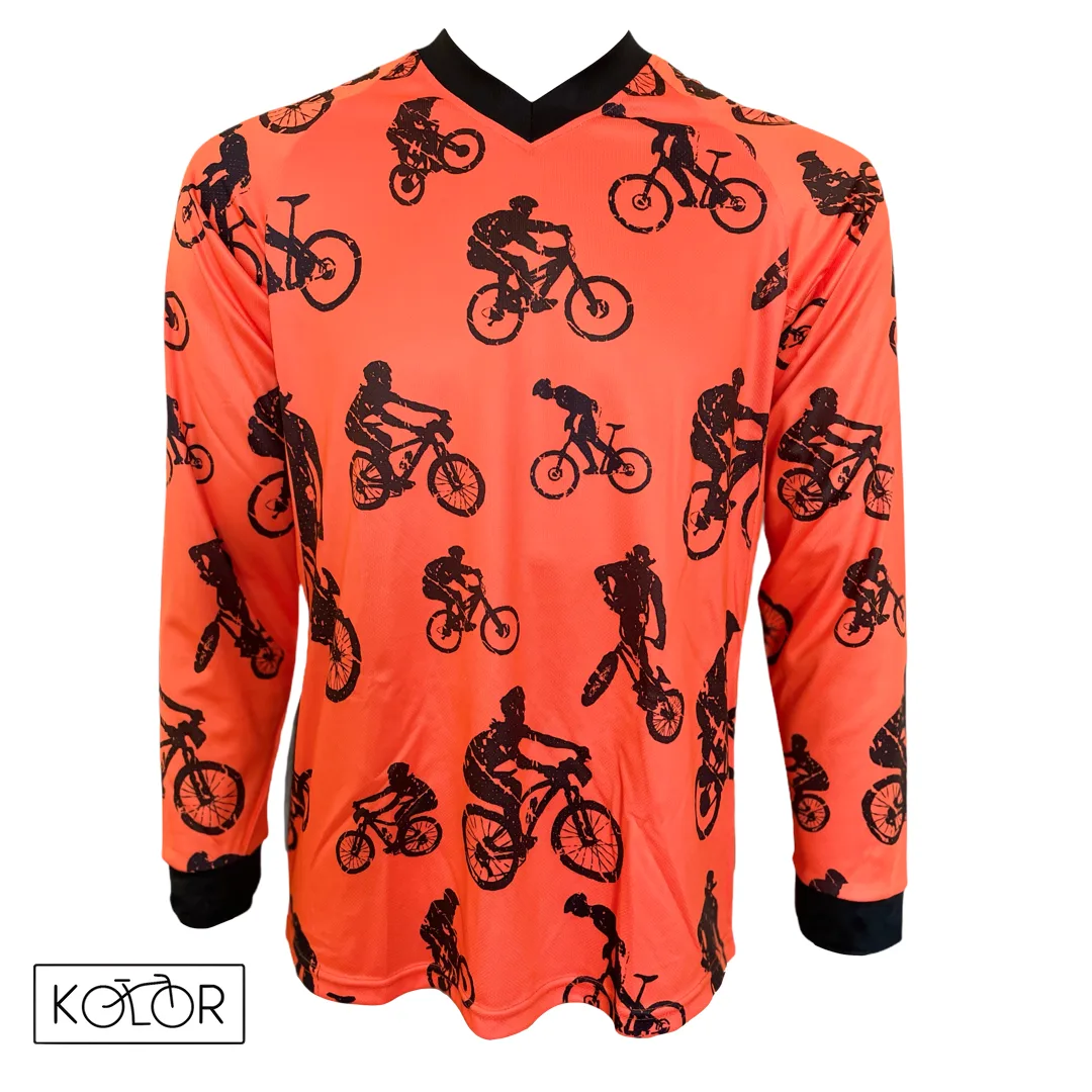 Unisex MTB dres s dlouhým rukávem KOLOR Orange