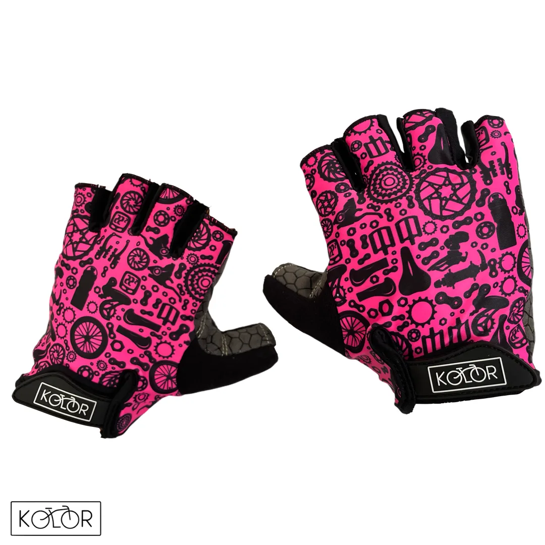Krátké cyklistické rukavice KOLOR Parts - Pink