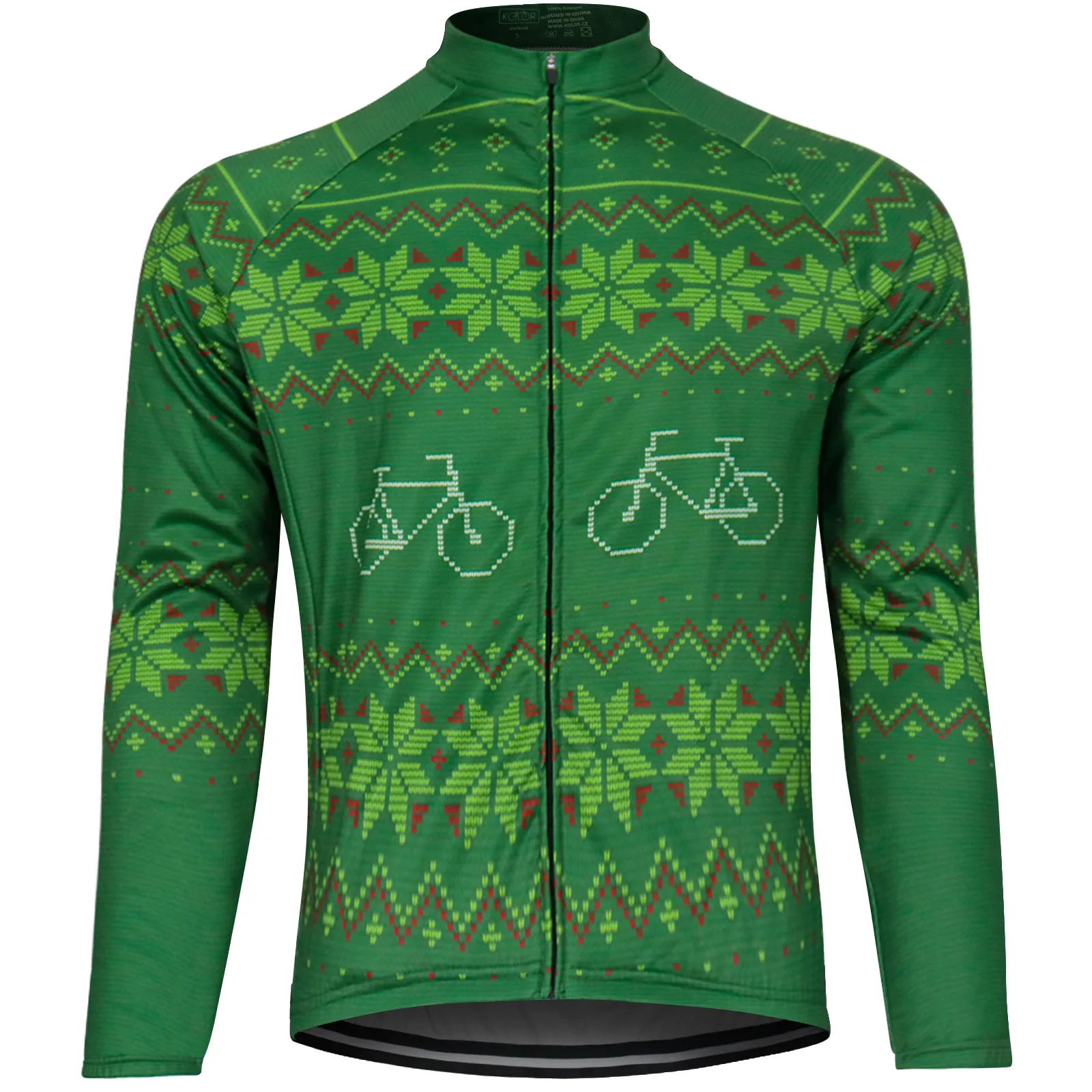 Unisex zimní dres s dlouhým rukávem KOLOR Winter - zelený