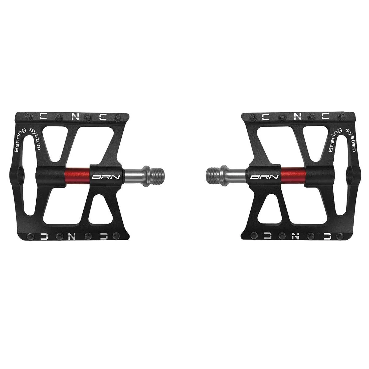 Flat pedály BRN CNC Light Red
