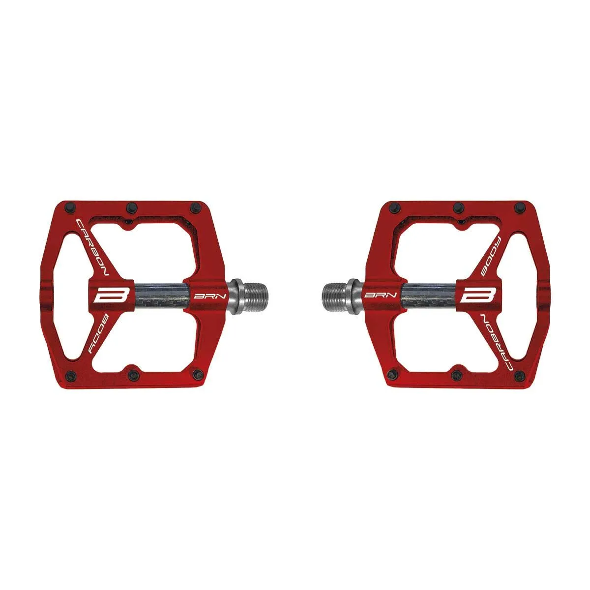 Platformové pedály BRN Flat Carbon Red