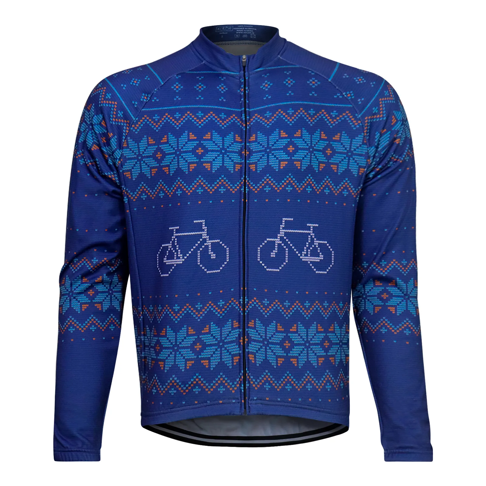 Unisex zimní dres s dlouhým rukávem KOLOR Winter - modrý
