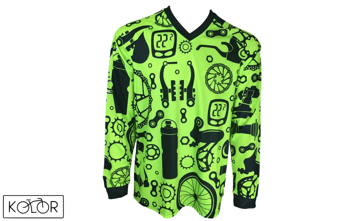 Unisex MTB dres s dlouhým rukávem KOLOR Parts - Green