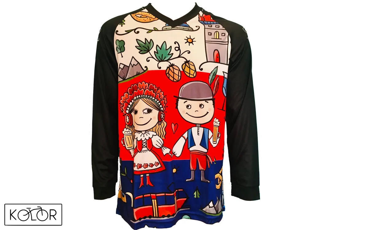 Unisex MTB dres s dlouhým rukávem KOLOR Czech  - trikolóra