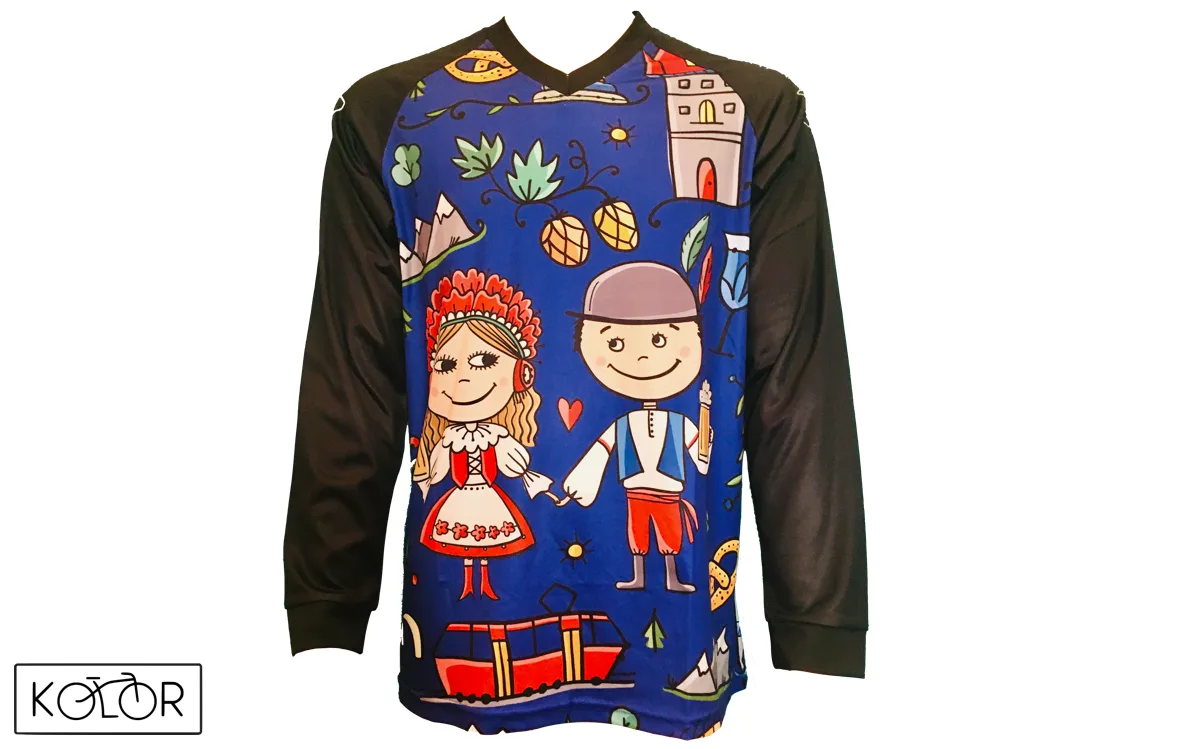 Unisex MTB dres s dlouhým rukávem KOLOR Czech - modrý