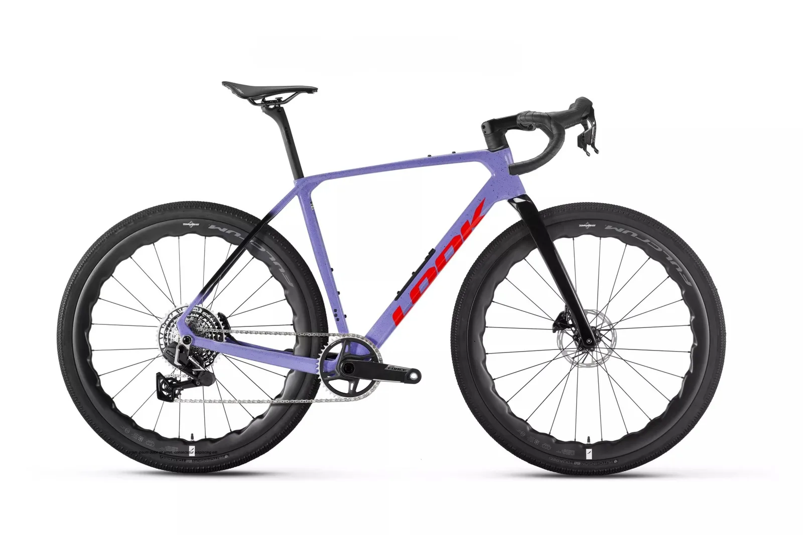 LOOK G85 Cezal Speckled Purple/Neon Red Sram Force XLPR AXS Fulcrum Soniq